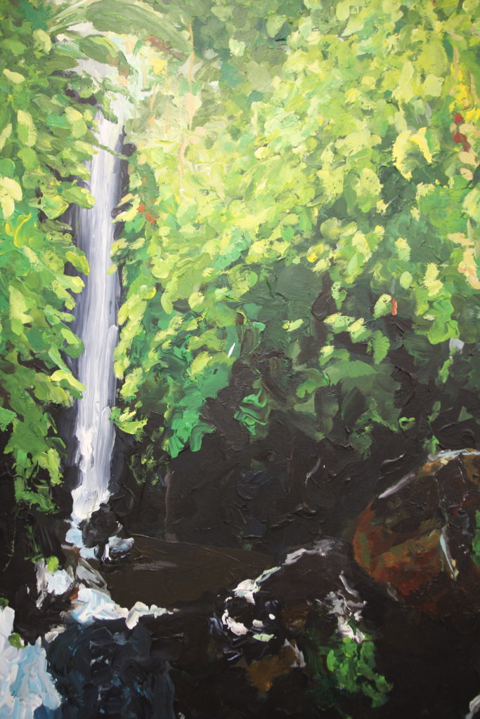 Painting of impression of a waterfall by Eline Boerma